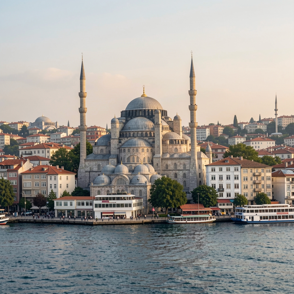 İstanbul'da modern apartman binaları önünde Türk lirası sembolleri ile gayrimenkul yatırımı kavramı